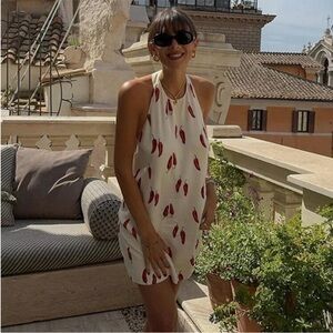 Commense chili pepper Halter Neck Dress